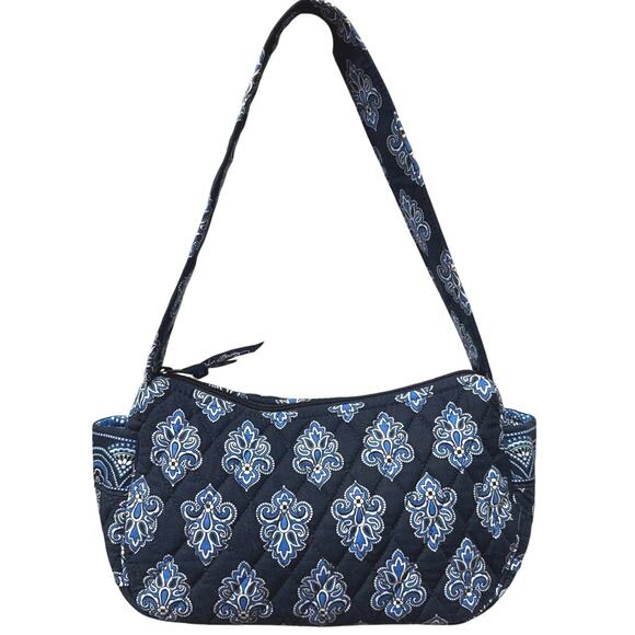 Retired Vera Bradley Calypso Maggie Blue Black Paisley On The Go Hand Bag - Picture 1 of 7